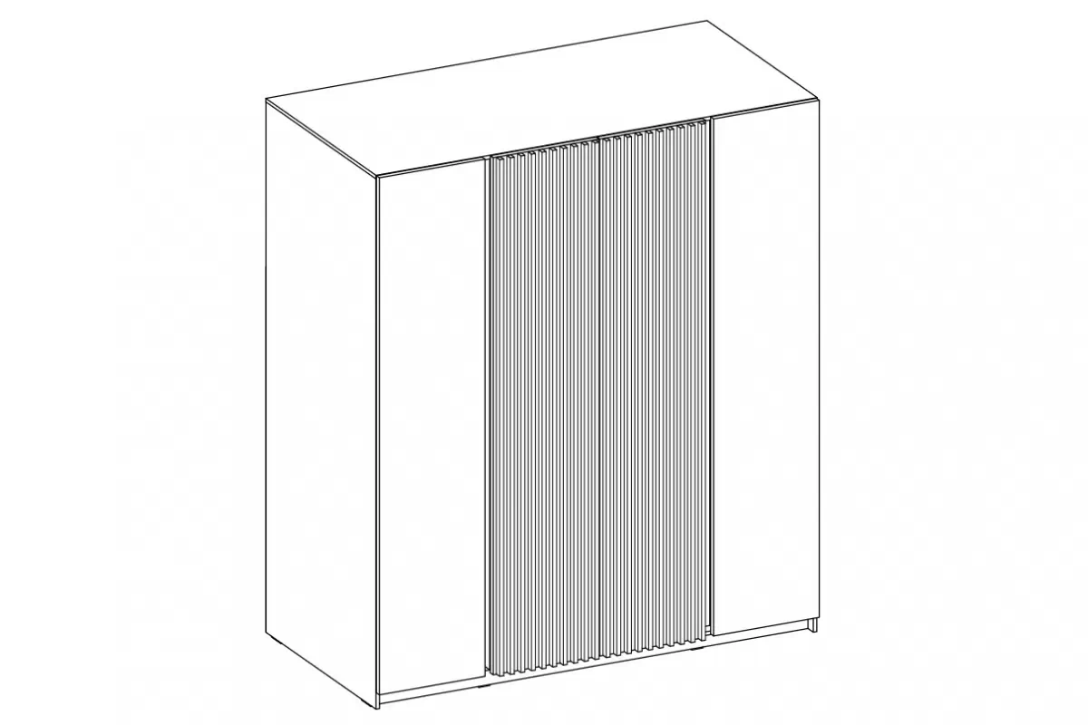 Szafa Sansi 2F2LAM - 200 cm - czarny / dąb evoke / czarne lamele Szafa Sansi 2F2LAM - 200 cm - czarny / dąb evoke / czarne lamele