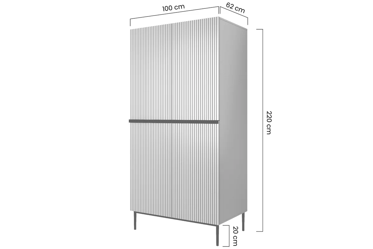 Szafa Nicole 100 cm z drążkiem - czarny mat / złote nóżki Szafa Nicole 100 cm z drążkiem - czarny mat / złote nóżki