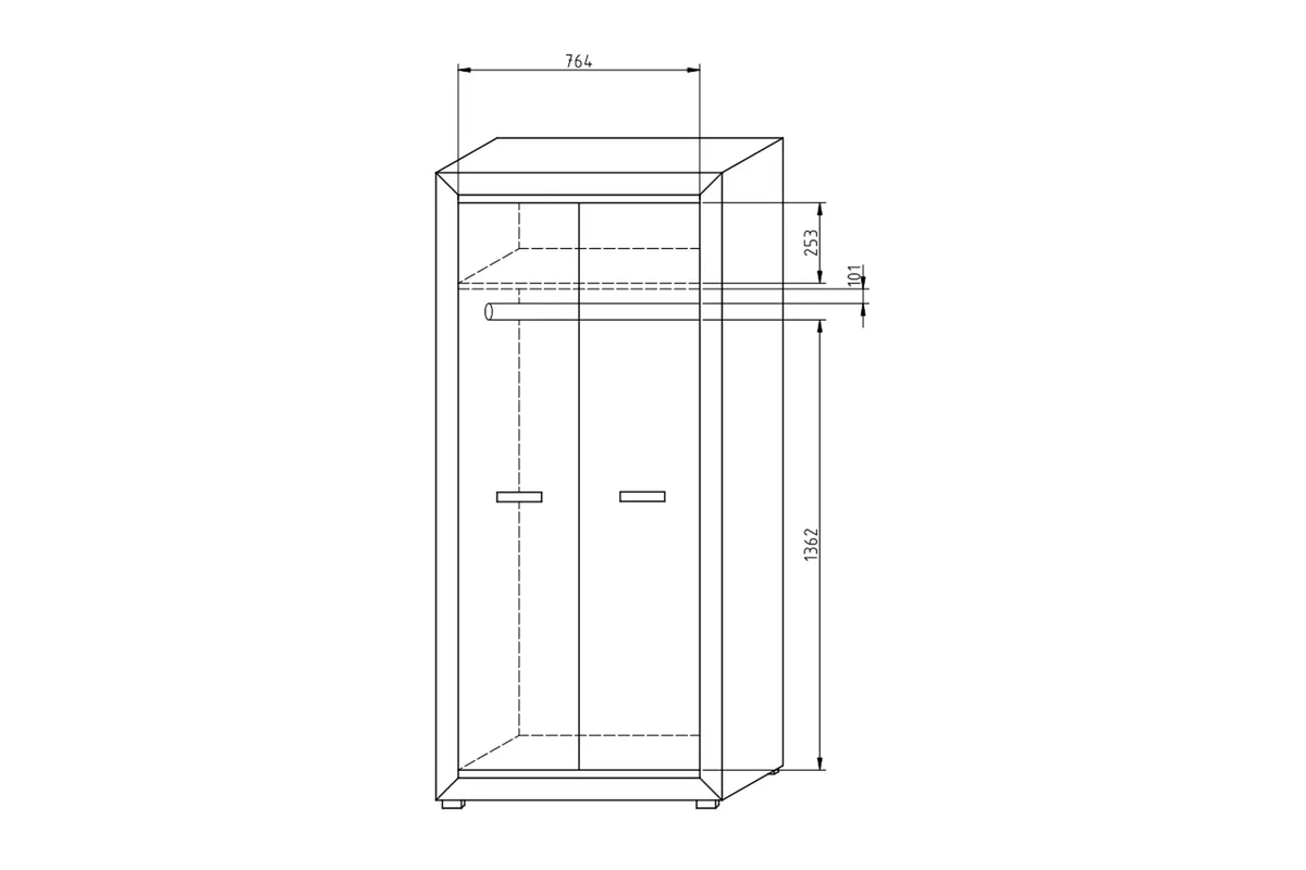 Szafa Santori dwudrzwiowa 90 cm Szafa Santori dwudrzwiowa 90 cm