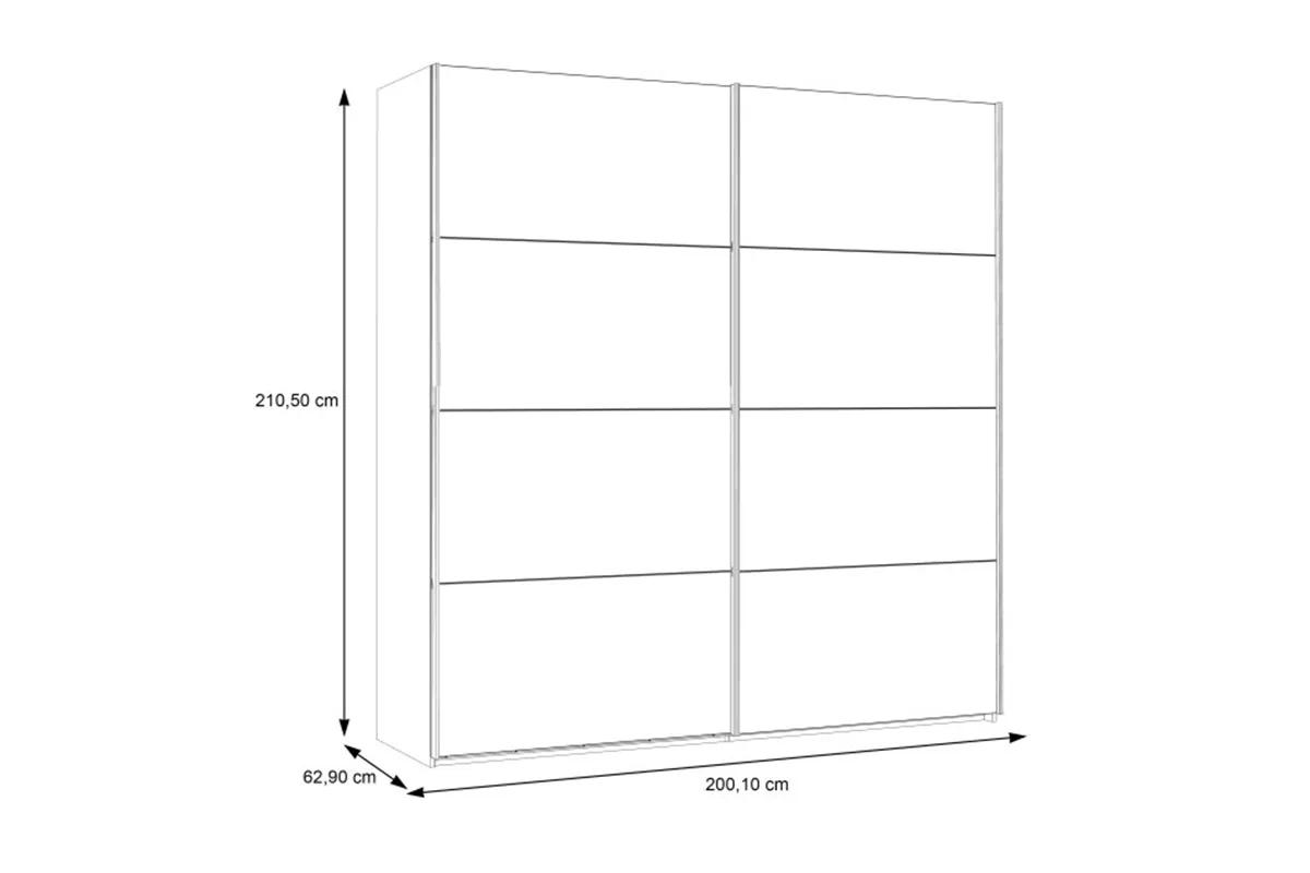 Szafa ubraniowa przesuwna Dalate 200 cm - dąb catania / czarny Szafa ubraniowa przesuwna Dalate 200 cm - dąb catania / czarny 