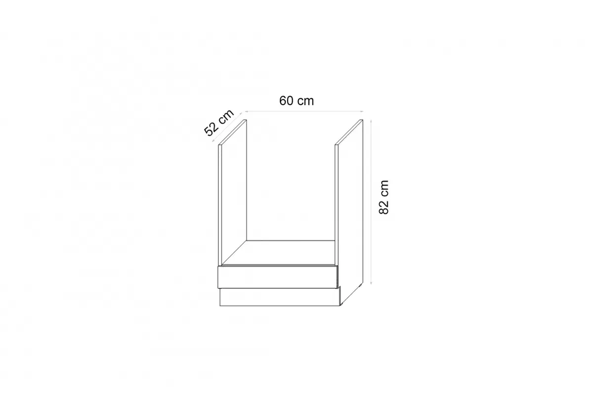 Szafka kuchenna dolna Elko 60D GAZ do zabudowy piekarnika - biała Szafka kuchenna dolna Elko 60D GAZ do zabudowy piekarnika - biała