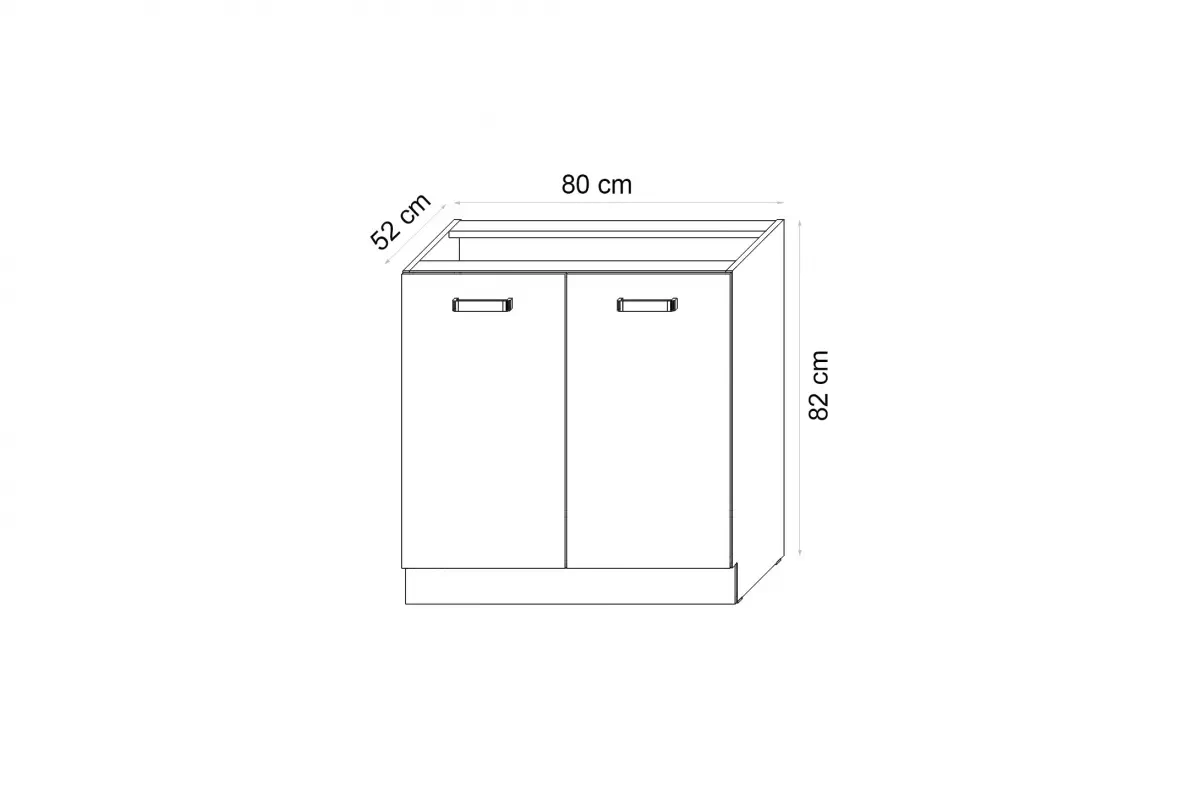 Szafka kuchenna dolna Elko 80D dwudrzwiowa - biała Szafka kuchenna dolna Elko 80D dwudrzwiowa - biała