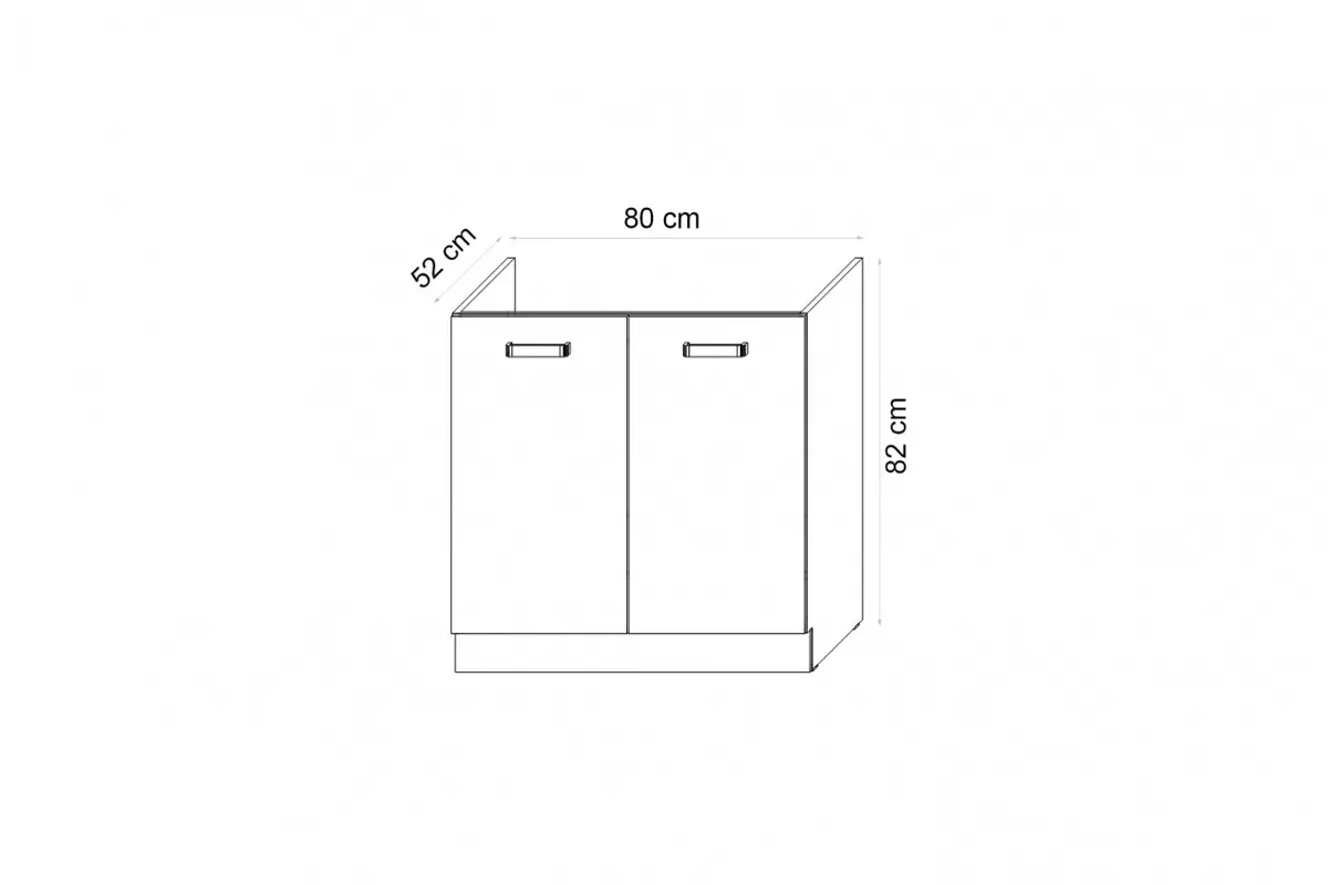 Szafka kuchenna dolna Elko 80ZL dwudrzwiowa pod zlewozmywak - biała Szafka kuchenna dolna Elko 80ZL dwudrzwiowa pod zlewozmywak - biała