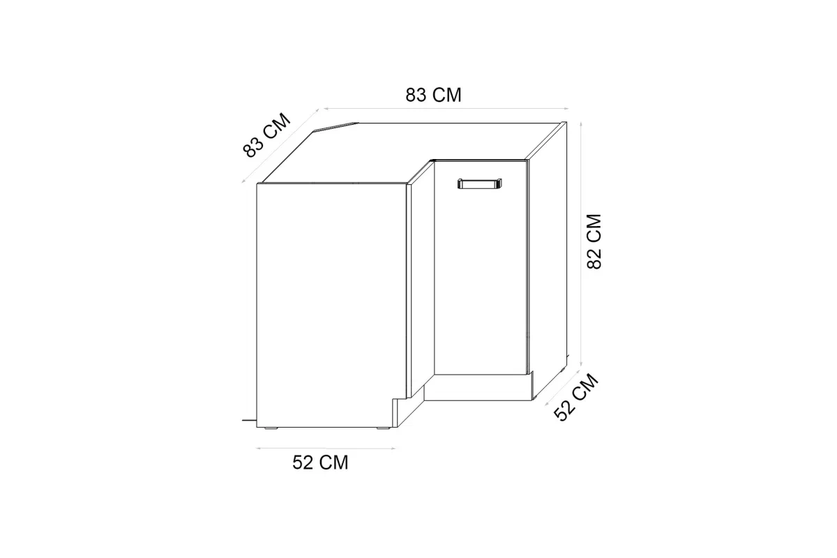 Szafka kuchenna dolna Elko DN narożna - biała Szafka kuchenna dolna Elko DN narożna - biała