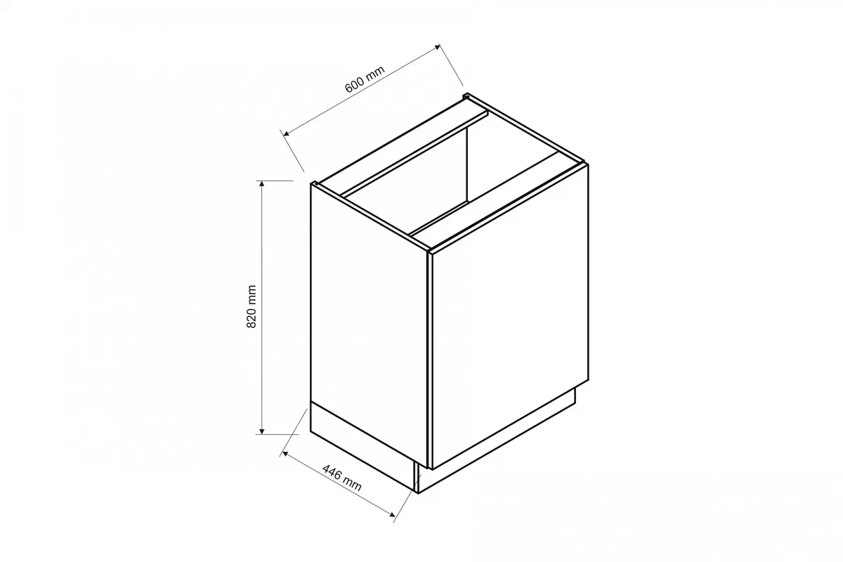 Szafka kuchenna dolna jednodrzwiowa Anika D60 - dąb artisan / grafit Szafka kuchenna dolna jednodrzwiowa Anika D60 - dąb artisan / grafit