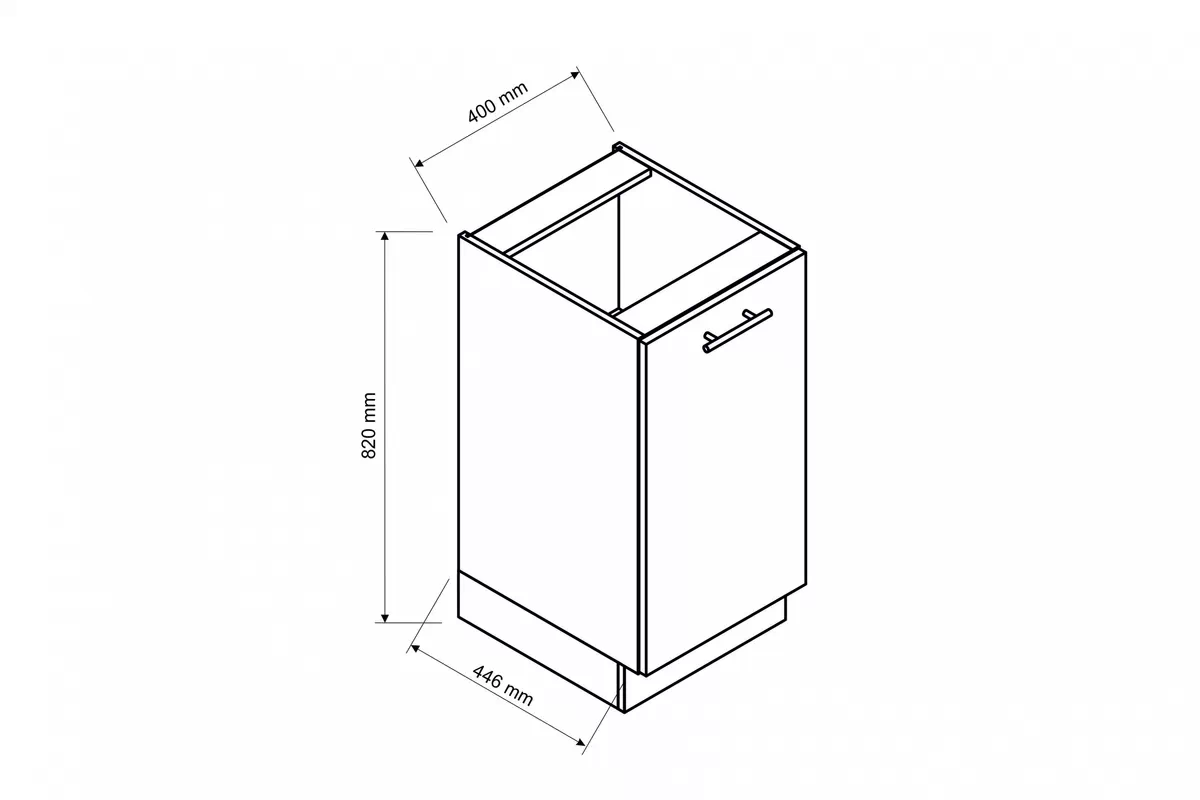 Szafka kuchenna dolna jednodrzwiowa Brit D40 P/L - beżowy mat Szafka kuchenna dolna jednodrzwiowa Brit D40 P/L - beżowy mat