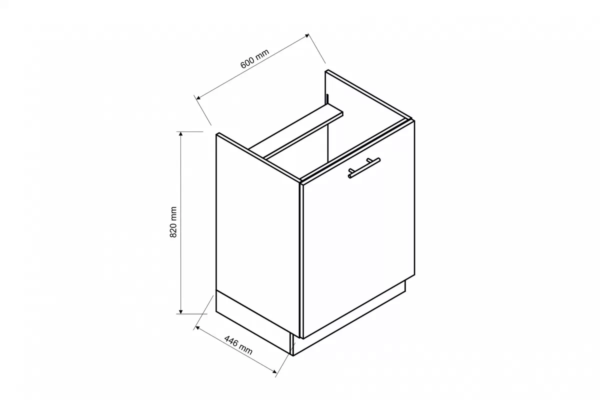 Szafka kuchenna pod zabudowę płyty grzewczej Brit D60 PC P/L - beżowy mat Szafka kuchenna pod zabudowę płyty grzewczej Brit D60 PC P/L - beżowy mat