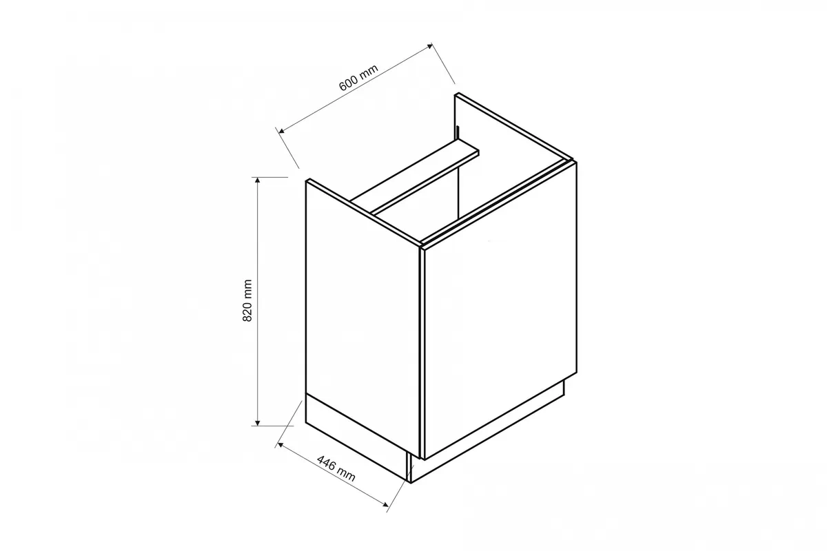 Szafka kuchenna pod zabudowę płyty grzewczej Anika D60 PC - dąb artisan / grafit Szafka kuchenna pod zabudowę płyty grzewczej Anika D60 PC - dąb artisan / grafit