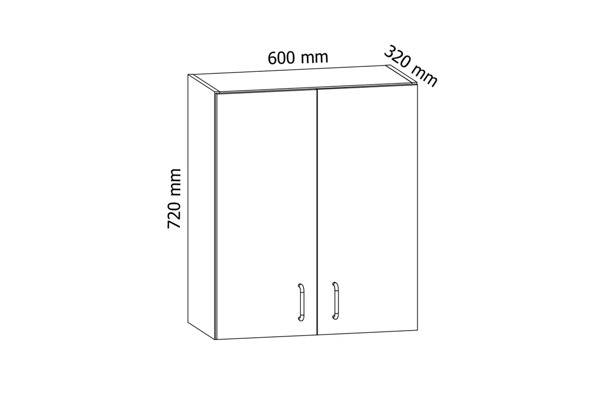 Szafka kuchenna wisząca dwudrzwiowa Linea G60 - szary grey Szafka kuchenna wisząca dwudrzwiowa Linea G60 - wymiary