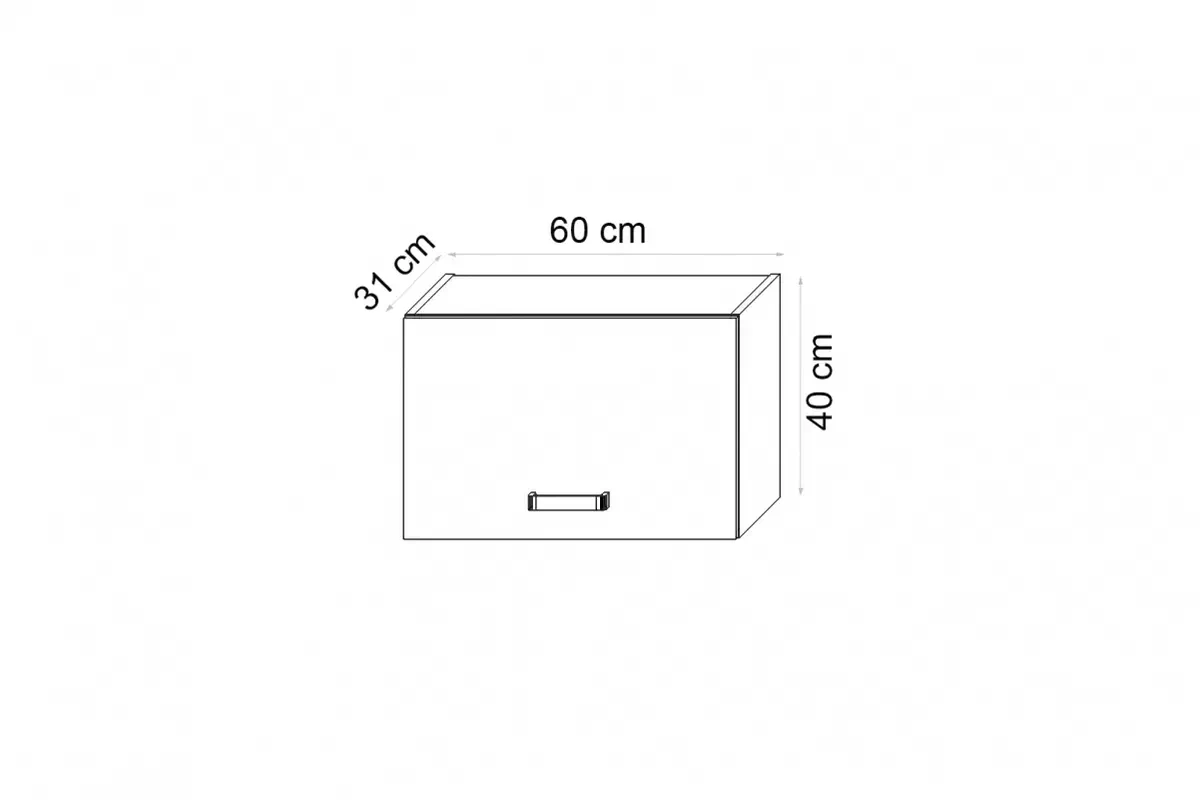 Szafka kuchenna wisząca Elko 60OK niska jednodrzwiowa - biała Szafka kuchenna wisząca Elko 60OK niska jednodrzwiowa - biała