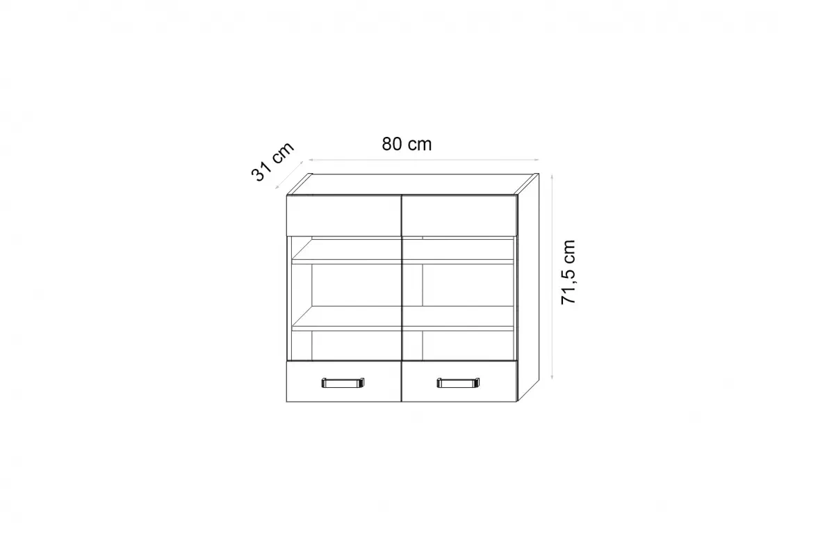 Szafka kuchenna wisząca Elko 80GS dwudrzwiowa przeszklona - biała Szafka kuchenna wisząca Elko 80GS dwudrzwiowa przeszklona - biała