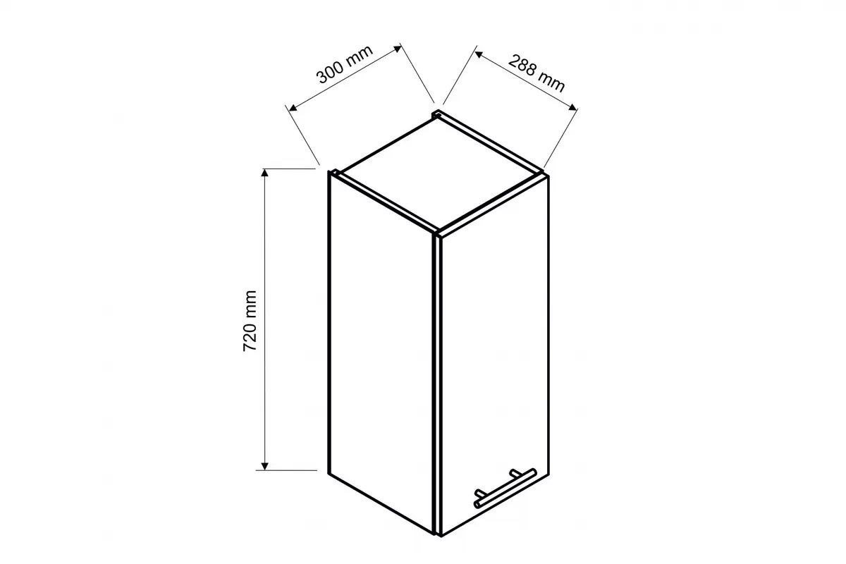 Szafka kuchenna wisząca jednodrzwiowa Brit W30 P/L - beżowy mat Szafka kuchenna wisząca jednodrzwiowa Brit W30 P/L - beżowy mat
