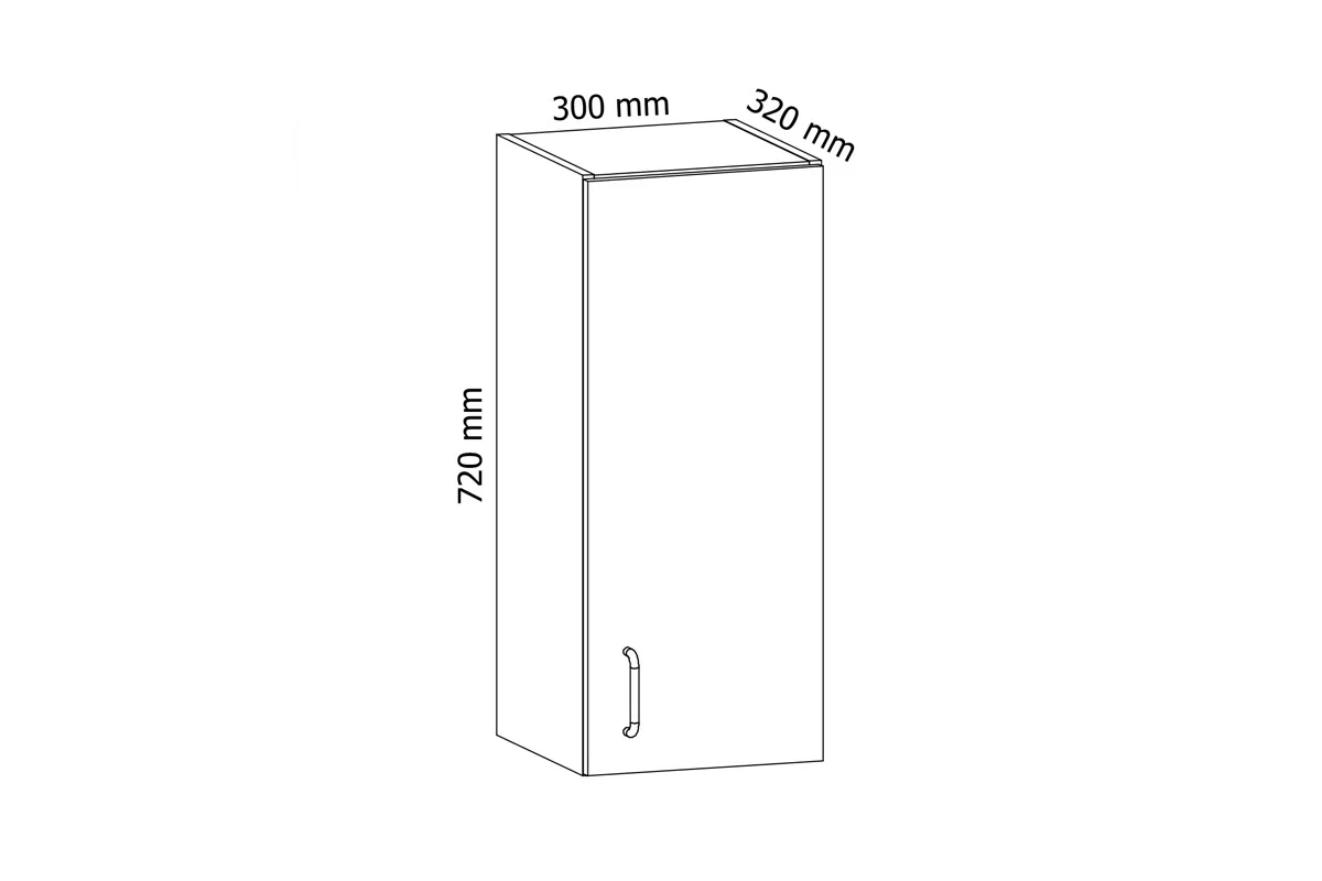 Szafka kuchenna wisząca jednodrzwiowa Linea G30 - szary grey Szafka kuchenna wisząca jednodrzwiowa Linea G30 - wymiary 