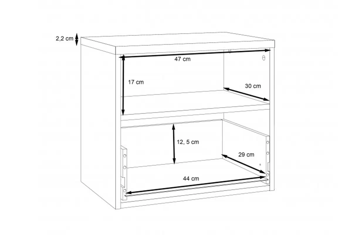 Szafka nocna Dalate z szufladą 50 cm - dąb catania / czarny Szafka nocna Dalate z szufladą 50 cm - dąb catania / czarny 