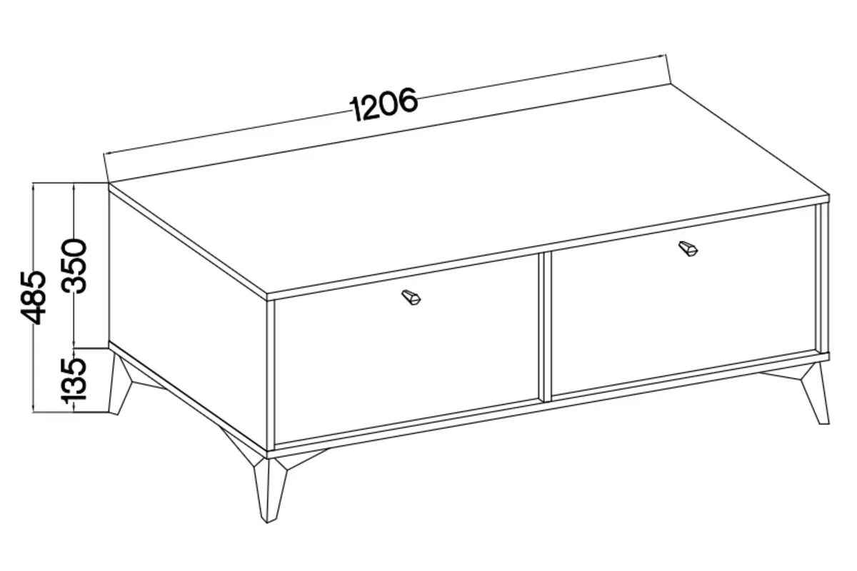 Szafka RTV Lotina I 2K - 120 cm - eukaliptus / czarne nogi Szafka RTV Lotina I 2K - 120 cm - eukaliptus / czarne nogi