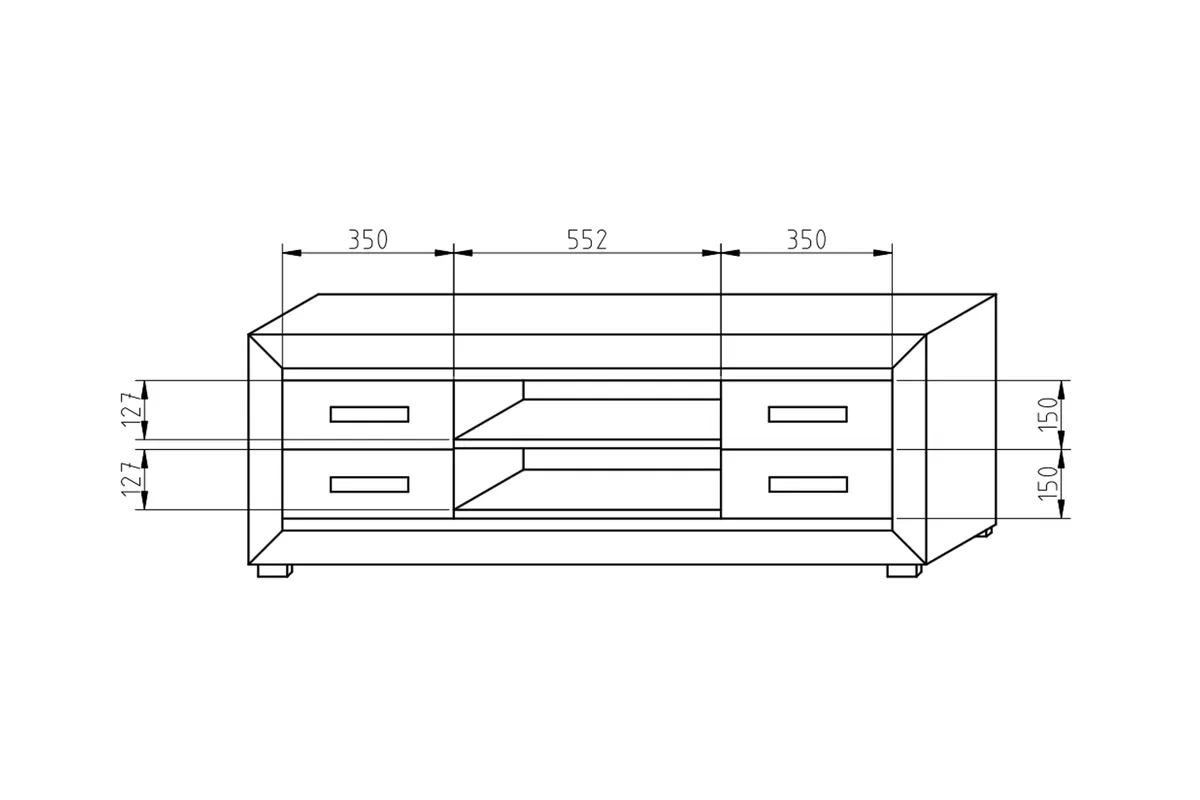 Szafka RTV Santori z szufladami 140 cm Szafka RTV Santori z szufladami 140 cm