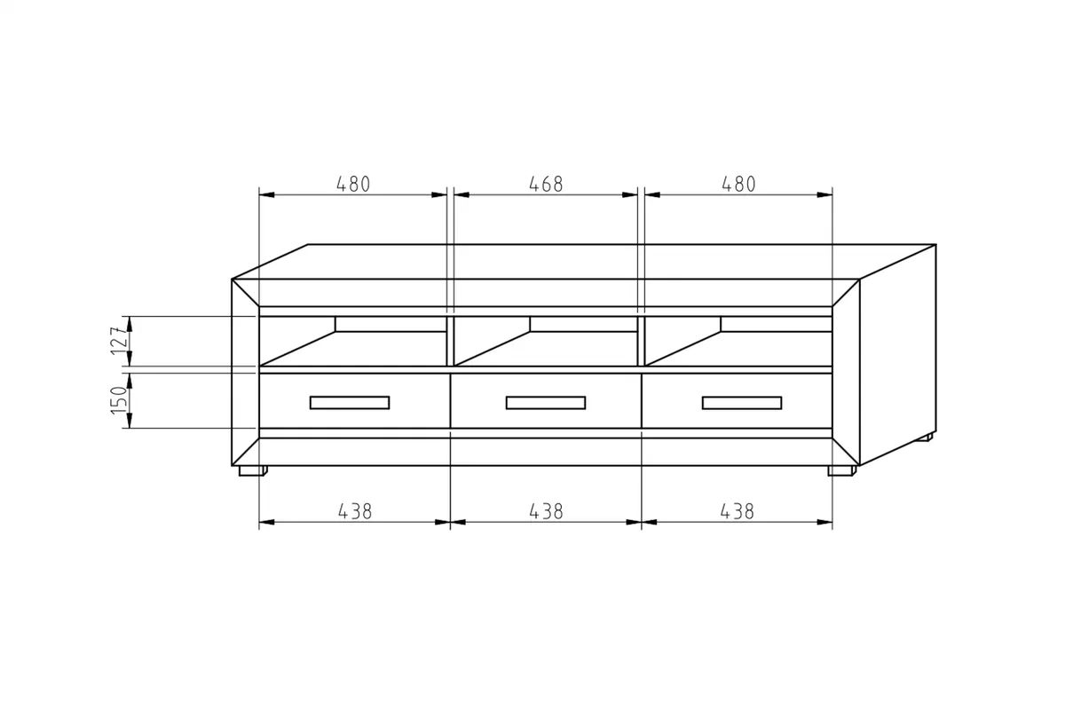 Szafka RTV Santori z szufladami 160 cm Szafka RTV Santori z szufladami 160 cm