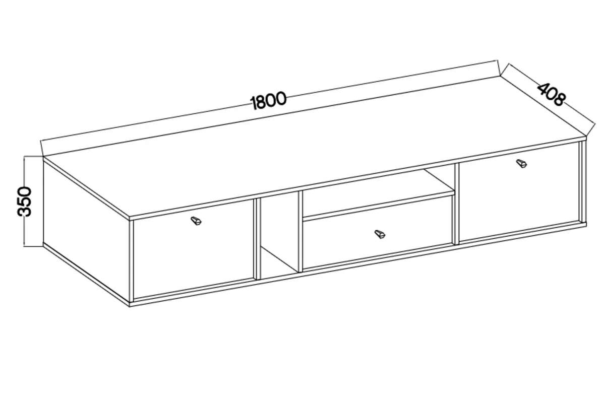 Szafka RTV wisząca Lotina IV 2K1S z szufladą 180 cm - eukaliptus Szafka RTV wisząca Lotina IV 2K1S z szufladą 180 cm - eukaliptus