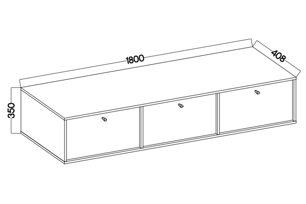 Szafka RTV wisząca Lotina IV 3K - 180 cm - eukaliptus Szafka RTV wisząca Lotina IV 3K - 180 cm - eukaliptus