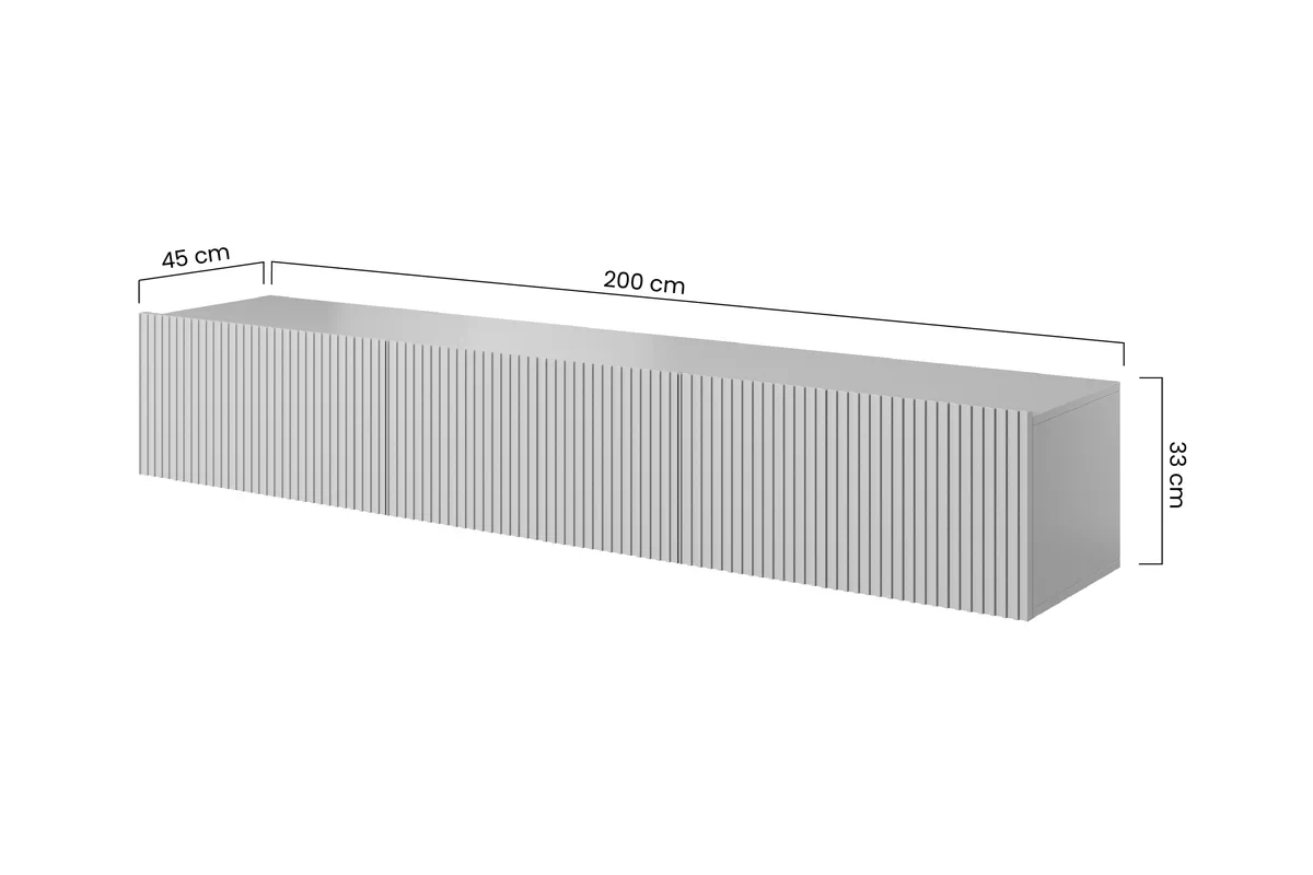 Szafka RTV Nicole 200 cm wisząca z szufladą - kaszmir / kaszmir mat Szafka RTV Nicole 200 cm wisząca z szufladą - kaszmir / kaszmir mat