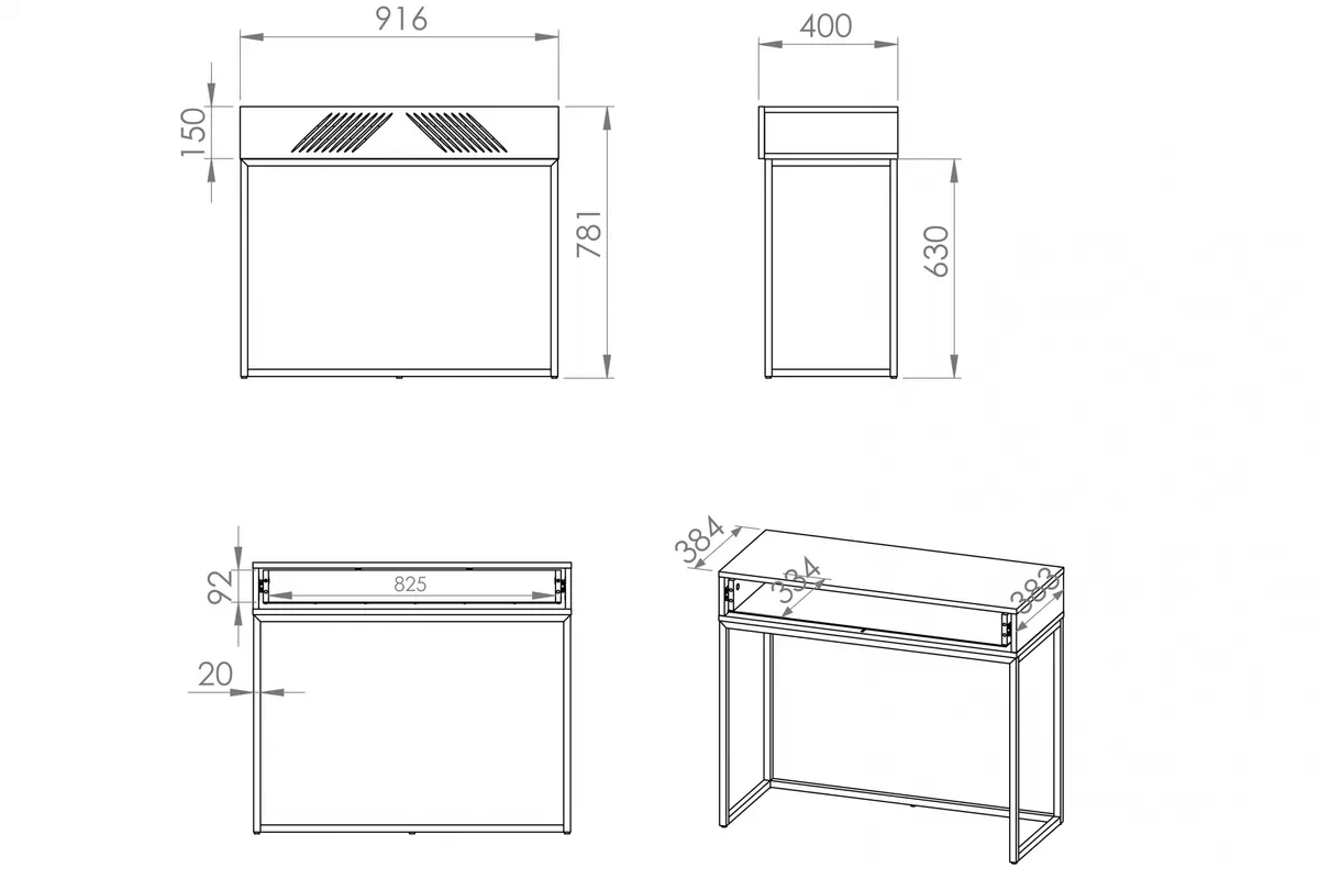 Toaletka Pingli 06 z szufladą 92 cm - biały mat / złoty stelaż Toaletka Pingli 06 z szufladą 92 cm - biały mat / złoty stelaż