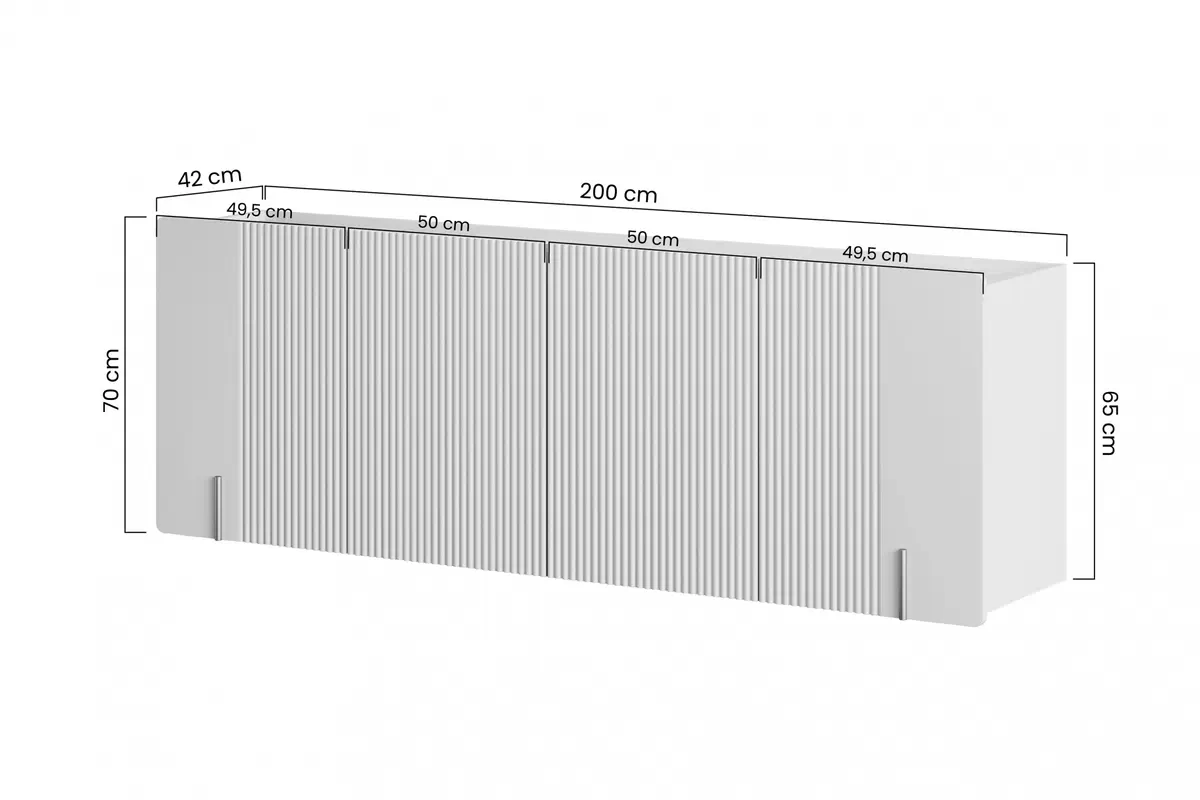 Komoda Malmi 200 cm wisząca - kaszmir / crema bianca / czarny Komoda Malmi 200 cm wisząca - kaszmir / crema bianca / czarny