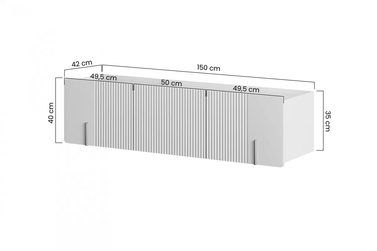 Szafka RTV Malmi 150 cm wisząca - kaszmir / crema bianca / złoty Szafka RTV Malmi 150 cm wisząca - kaszmir / crema bianca / złoty