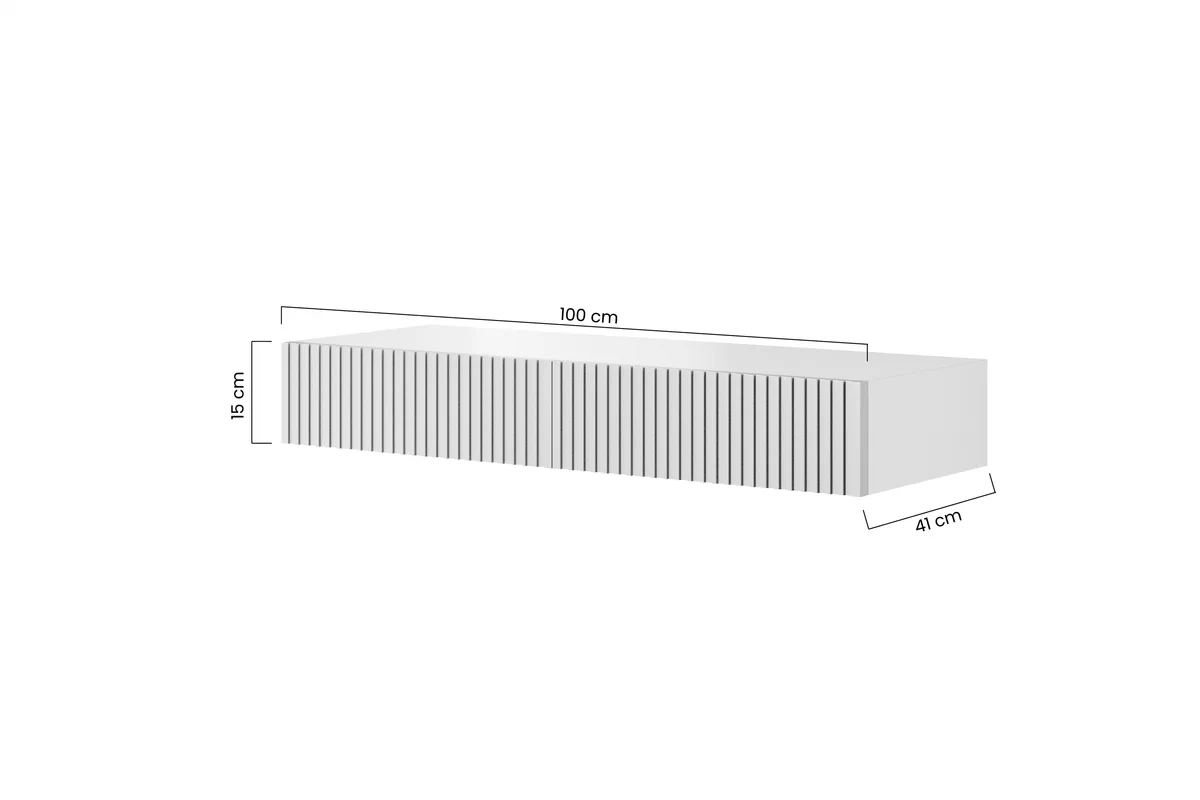 Wiszące biurko Nicole 100 cm z szufladami - biały / biały mat Wiszące biurko Nicole 100 cm z szufladami - biały / biały mat