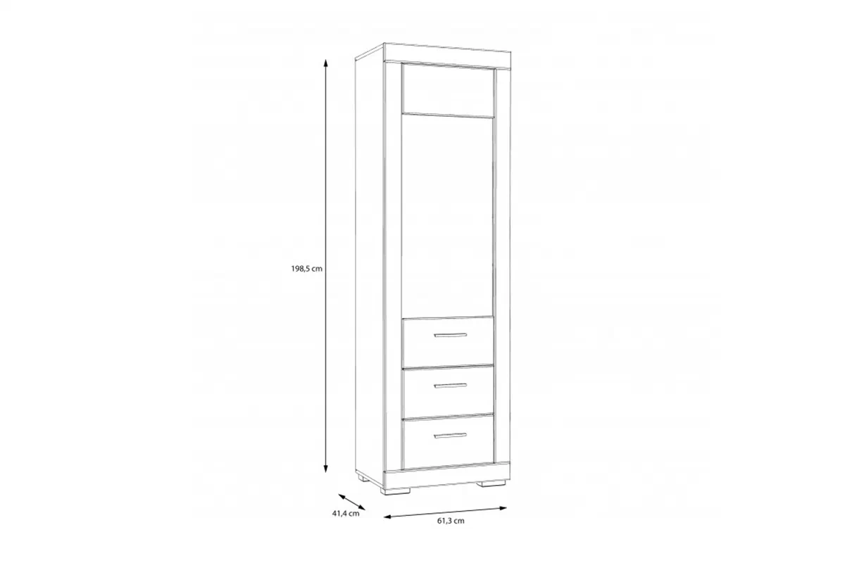 Witryna Snow z szufladami 60 cm - biały Witryna Snow z szufladami 60 cm - biały 