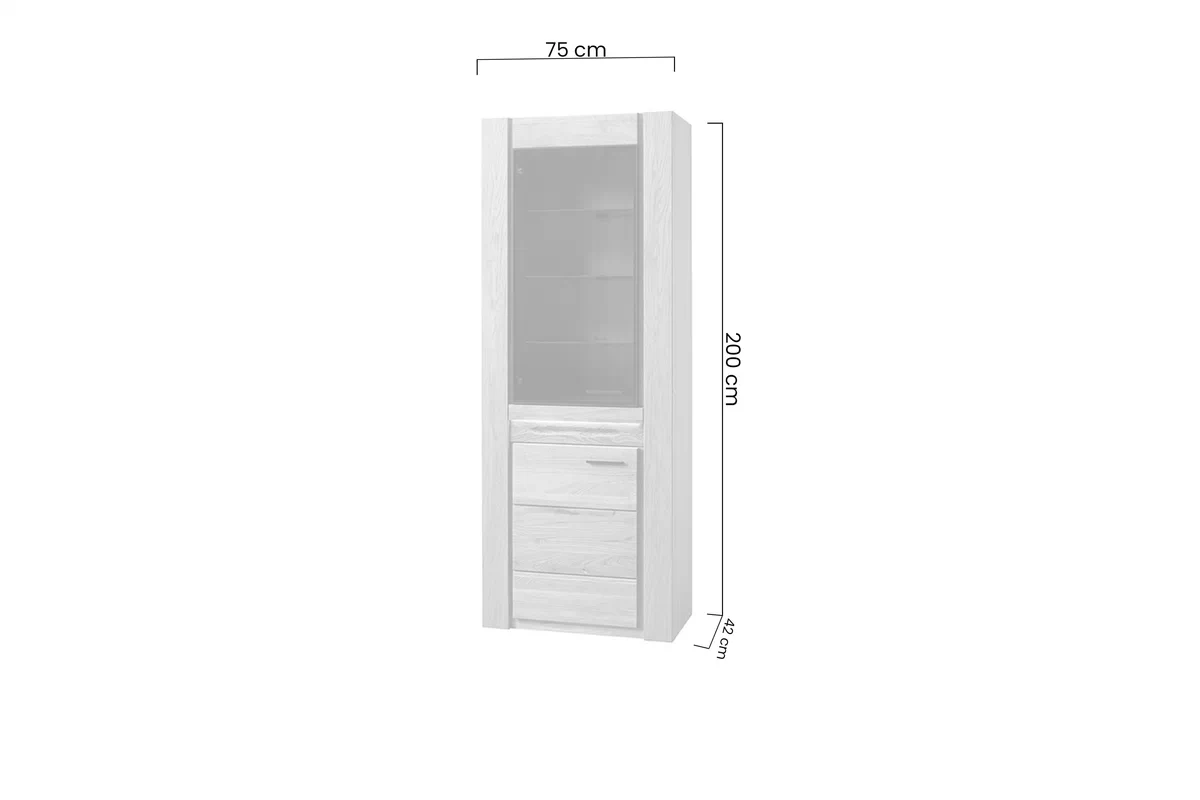 Witryna drewniana Velvet 10 75 cm - dąb natura Witryna drewniana Velvet 10 75 cm - dąb natura