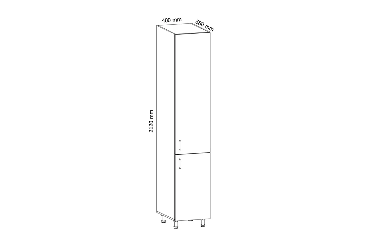 Wysoki słupek kuchenny Linea D40SP - szary grey Wysoki słupek kuchenny Linea D40SP - wymiary