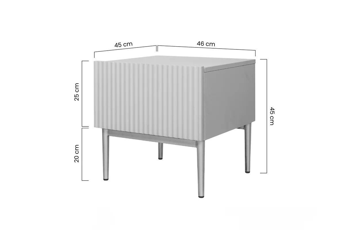 Zestaw 2 szt. szafka nocna stolik z szufladą i metalowymi nogach Nicole - biały mat / złote nóżki Zestaw 2 szt. szafka nocna stolik z szufladą i metalowymi nogach Nicole - biały mat / złote nóżki