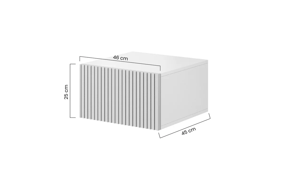 Zestaw 2 szt. szafka nocna wisząca Nicole z szufladą - biały / biały mat Zestaw 2 szt. szafka nocna wisząca Nicole z szufladą - biały / biały mat