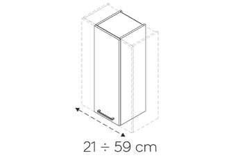 KAMMONO P4 W__.1/100_SPEC - szafka wisząca regulowana w zakresie 21-59cm 