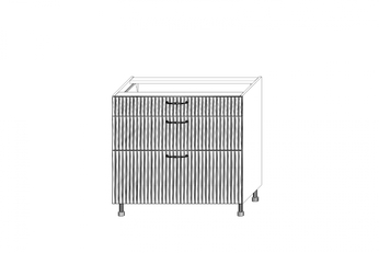 Szafka kuchenna dolna Kammono F11 DSS85/3 z trzema szufladami