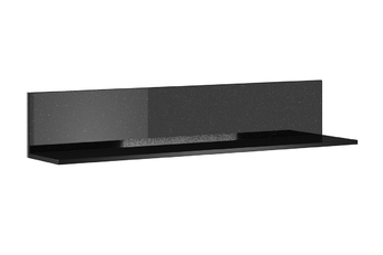 Półka wisząca Helio 01 - 120 cm - czarny / czarne szkło