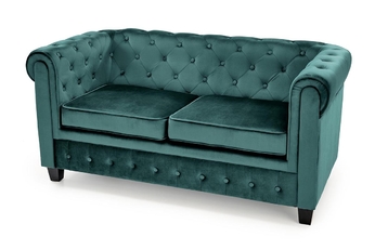 zielona sofa pikowana