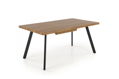 Stół rozkładany Berlin 160-220x90 cm - orzech / czarne nogi