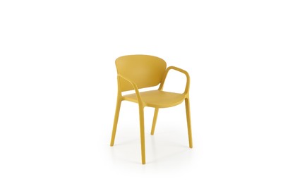 Krzesło z tworzywa sztucznego K491 - musztardowy