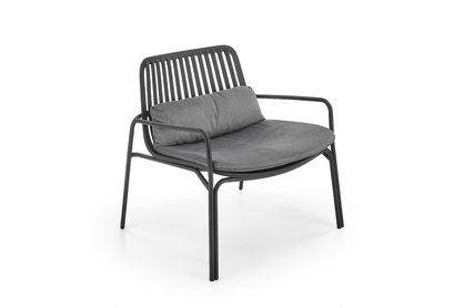 Krzesło ogrodowe Melby - czarny / popielaty