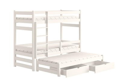Łóżko dziecięce piętrowe wysuwane Alis - biały, 90x200