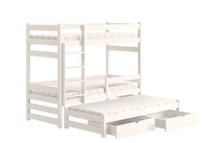 Łóżko dziecięce piętrowe wysuwane Alis - 80x190 / biały
