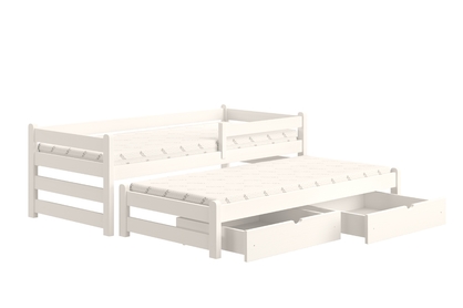 Łóżko dziecięce parterowe wysuwane Alis - 90x200 / biały