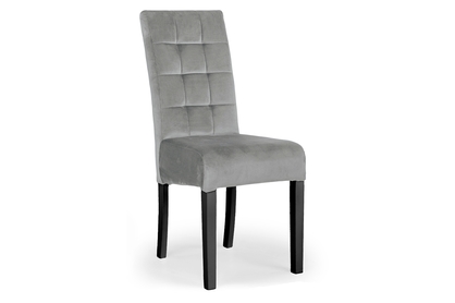 Krzesło tapicerowane Castello 4 z drewnianymi nogami - szary Salvador 17 / czarne nogi