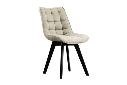 Krzesło tapicerowane Prato na drewnianych nogach - beż Cloud 03 / czarne nogi
