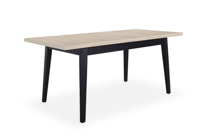 Stół rozkładany 140-180x80 cm Paris na drewnianych nogach - dąb sonoma / czarne nogi