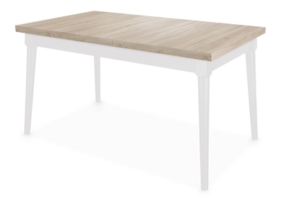 Stół rozkładany do jadalni 120-160x80 cm Ibiza na drewnianych nogach - dąb sonoma / białe nogi