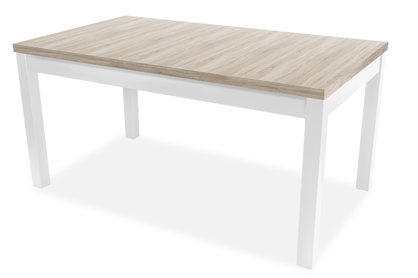 Stół rozkładany do jadalni 140-220x80 cm Werona na drewnianych nogach - dąb sonoma / białe nogi