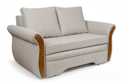 Sofa rozkładana dwuosobowa z pojemnikiem Arlita - brązowa plecionka hydrofobowa Gemma 06 / rustikal ciemny