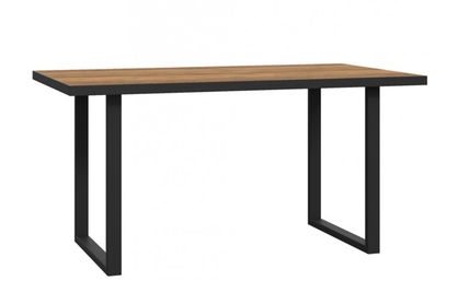 Stół Hayato na metalowych nogach 160x90cm - czarny / świerk alpejski